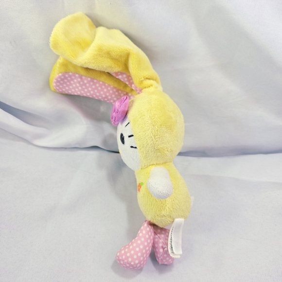 Hello Kitty Easter Bunny Rabbit Plush Stuffed Toy Yellow Pink 8 Inch 2013 - Picture 4 of 9